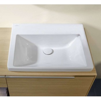 Mēbeļu izlietne Villeroy & Boch Subway 3.0 60x47cm, bez jaucējkrāna cauruma, CeramicPlus, alpine white 4A706FR1