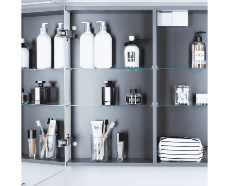 Spoguļskapītis Kame Loft 120 ar 3 spoguļdurvīm, LED gaismu un sensoru Soft Cashmere MC3DML/120-70/D06-LFT