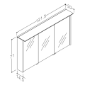Spoguļskapītis Kame Loft 120 ar 3 spoguļdurvīm, LED gaismu un sensoru Soft Cashmere MC3DML/120-70/D06-LFT