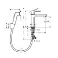 Hansgrohe Rebris E 110 Смеситель для умывальника с бидеттой, 72216000