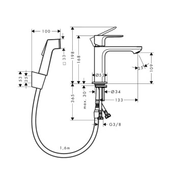 Смеситель для раковины Hansgrohe Rebris S 110 CoolStart, хром