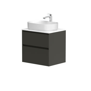 Vannas istabas skapītis Kame Loft 60cm 2 atvilknes, Zem virsmas, Bez izlietnes, Anthracite Grey BUC/6-3DR/D27-LFT