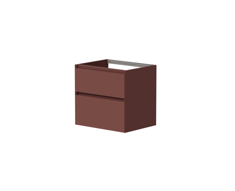 Vannas istabas skapītis Kame Loft 60cm 2 atvilknes, zem virsmas Terracotta BUC/6-3DR/D23-LFT