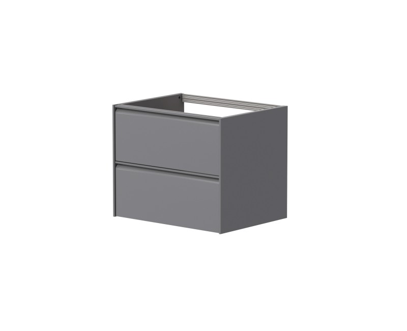 Vannas istabas skapītis Kame Moon 60cm 2 atvilknes, zem virsmas Matt grey BUC/6-3DR/D05-MO