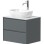 Vannas istabas skapītis Kame Moon 60cm 2 atvilknes, Zem virsmas, Bez izlietnes, Matt grey BUC/6-3DR/D05-MO