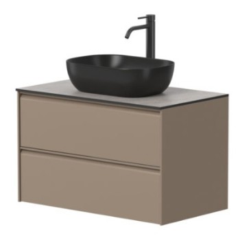 Vannas istabas skapītis Kame Moon 80cm 2 atvilknes, Zem virsmas, Bez izlietnes, Cocoa brown BUC/8-3DR/D15-MO
