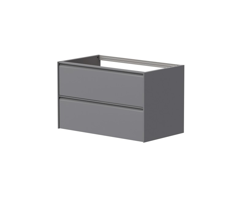 Vannas istabas skapītis Kame Moon 80cm 2 atvilknes, zem virsmas Matt grey BUC/8-3DR/D05-MO