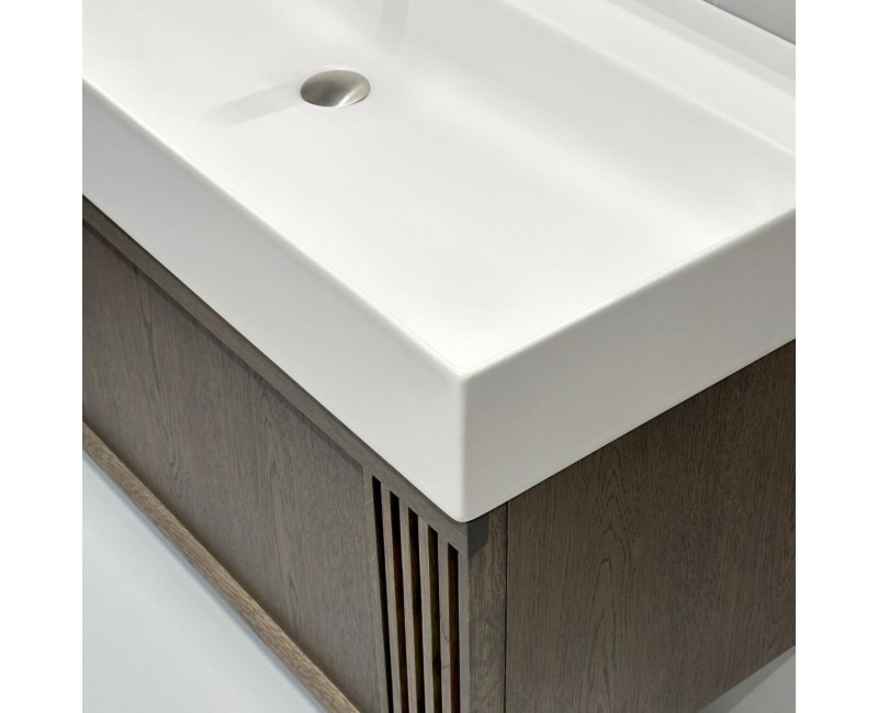 Vannas istabas skapītis Kame Sole 120cm 2 atvilknes, zem virsmas Smoked oak veneer BUC/12-3DR/N08-GR-SOL