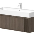 Vannas istabas skapītis Kame Sole 120cm 2 atvilknes, zem virsmas Smoked oak veneer BUC/12-3DR/N08-GR-SOL
