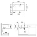 Virtuves izlietne Blanco Andano 500/180 Izlietne, 75x44 cm, nerūsējošais tērauds 522989