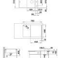 Virtuves izlietne Blanco Axia III 45 Silgranīta, 78x51 cm, ar aksesuāriem, InFino, antracīts 523183