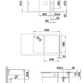Virtuves izlietne Blanco Axia III 45 Silgranīta, 78x51 cm, ar aksesuāriem, InFino, balta 523177