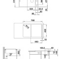 Virtuves izlietne Blanco Axia III 45 Silgranīta, 78x51 cm, ar aksesuāriem, InFino, balta 523187