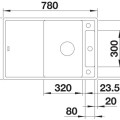 Virtuves izlietne Blanco  Axia III 45 Silgranīta, 78x51 cm, ar aksesuāriem, InFino, pelēks akmens 523184