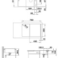 Virtuves izlietne Blanco Axia III 45 Silgranīta izlietne, 78x51 cm, ar piederumiem, InFino, tartufo 523180