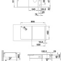 Virtuves izlietne Blanco Axia III 5 Silgranīta, 92x51 cm, ar aksesuāriem, InFino, antracīts 523205