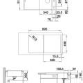 Virtuves izlietne Blanco Axia III 5 Silgranīta, 92x51 cm, ar aksesuāriem, InFino, antracīts 523215