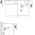 Virtuves izlietne Blanco Axia III 6 Silgranīta, 99x50 cm, ar notekas vadību un aksesuāriem, melna 525852