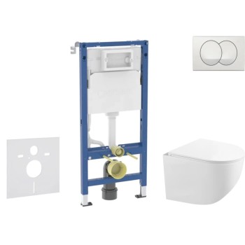 Tualetes poda komplekts Geberit Duofix ar Kielle Gaia Rimless podu ar SoftClose vāku, Delta poga, balta 11CA3150B