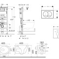 Tualetes poda komplekts Geberit Duofix ar Kielle Gaia Rimless podu ar SoftClose vāku, Delta poga, balta 11CA3150B