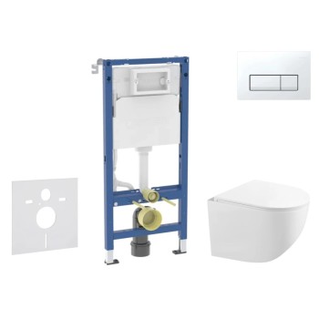 Tualetes poda komplekts Geberit Duofix Pods Kielle Gaia Rimless ar SoftClose vāku, Delta50 poga, Balta 11CA3151B