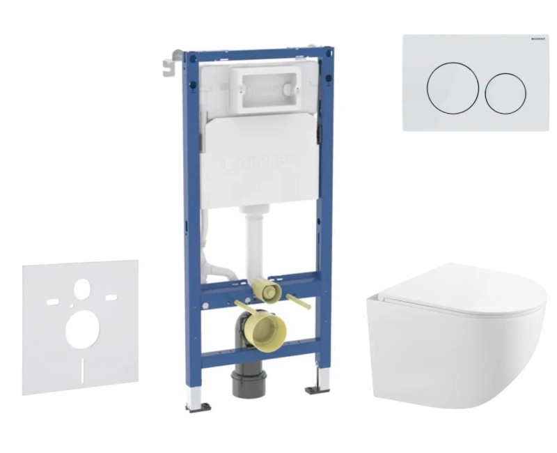 Tualetes poda komplekts Geberit Duofix pods Kielle Gaia Rimless, vāks ar SoftClose, Delta20 poga balta 11CA3152B