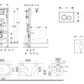 Tualetes poda komplekts Geberit Duofix pods Kielle Gaia Rimless, vāks ar SoftClose, Delta20 poga balta 11CA3152B