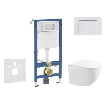 Tualetes poda komplekts Geberit Duofix pods Kielle Gaia Rimless ar SoftClose vāku, Delta30 poga balta 11CA3153B
