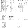 Tualetes poda komplekts Geberit Duofix ar podu Alpha Rimless un Vāku, Delta21 poga, Balta 11CD3140