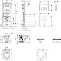 Tualetes poda komplekts Geberit Duofix ar podu Alpha Rimless un vāku, Delta35 poga, Balta 11CD3143