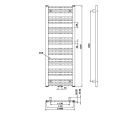 Dvieļu žāvētājs / Radiators Bruckner Albrecht 60x125cm, 611 W, melns 600.117.6