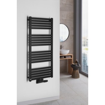 Dvieļu žāvētājs / Radiators Bruckner Grunt 105x50cm, centrālais pieslēgums, matēti melns 600.121.6