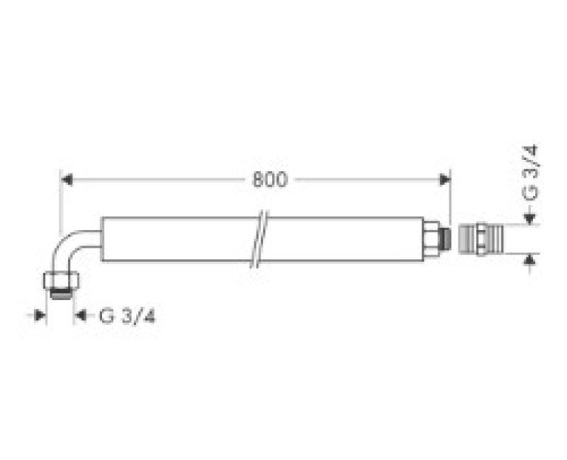 Padeves caurule Hansgrohe Exafill, elastīga 800 mm 58192000