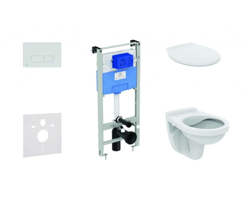 Tualetes poda komplekts Ideal Standard ProSys pods Alpha Rimless ar vāku, Oleas M1 poga, hroms ProSys120M SP36