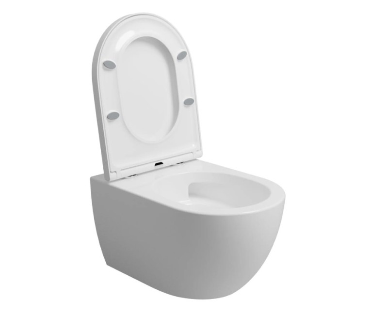 Tualetes poda komplekts Grohe Rapid SL pods Kielle Gaia Rimless ar SoftClose Vāku, Skate Cosmopolitan poga, Balta 11BA3103