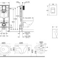 Tualetes poda komplekts Grohe Rapid SL pods Kielle Gaia Rimless ar SoftClose Vāku, Skate Cosmopolitan poga, Balta 11BA3103