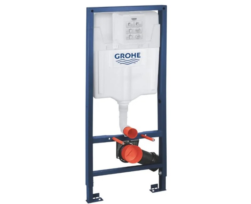 Tualetes poda komplekts Grohe Rapid SL pods Kielle Gaia Rimless ar SoftClose Vāku, Skate Cosmopolitan poga, Balta 11BA3103
