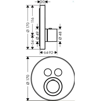 Vannas / Dušas maisītājs Axor ShowerSelect Iebūvējams ar termostatu, hroms 36723000