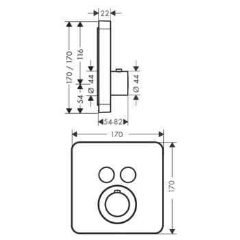 Vannas / Dušas maisītājs Axor ShowerSelect iebūvējams ar termostatu, matēti melns 36707670