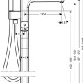 Vannas / Dušas maisītājs Axor Urquiola ar termostatu, uz grīdas, hroms 11422000