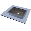 Vannas istabas izlietne Deante CORREO granīta uz virsmas (Iegriežama) ANTHRACITE METALLIC, 500x350mm Antarcīts