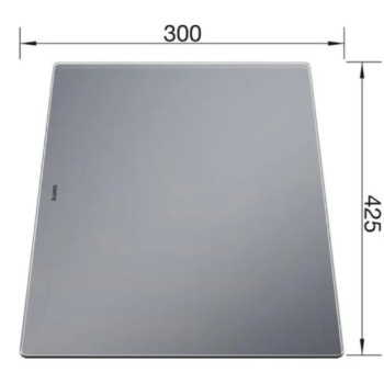 Virtuves Griešanas dēlis Blanco 425x300 mm, stikls/sudraba krāsā 230970