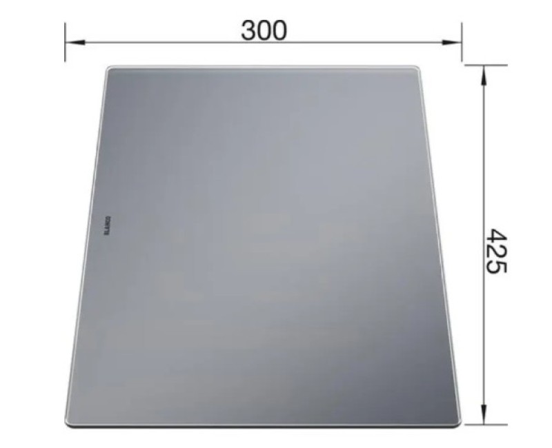Virtuves Griešanas dēlis Blanco 425x300 mm, stikls/sudraba krāsā 230970