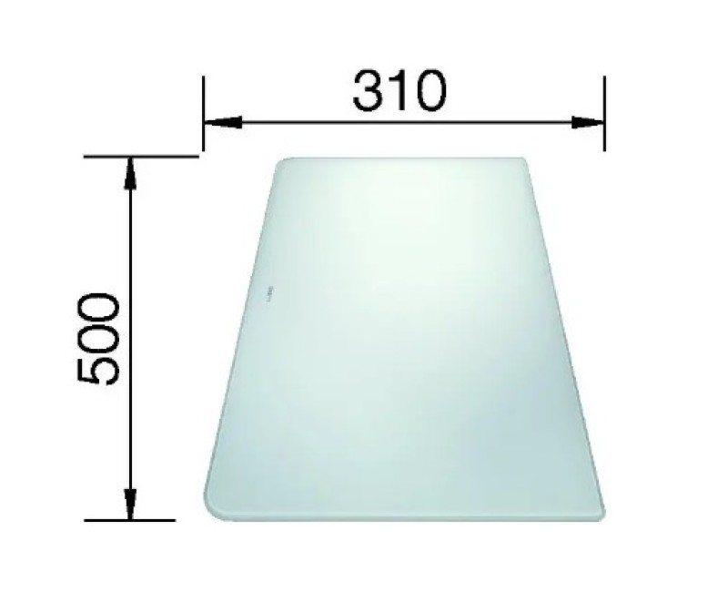 Virtuves Griešanas dēlis Blanco 50x31 cm, balts stikls 224510