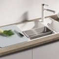 Virtuves Griešanas dēlis Blanco Axia III, 497x350 mm, stikls/balts 234045