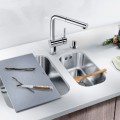 Virtuves Griešanas dēlis Blanco sudrabains stikls 227697