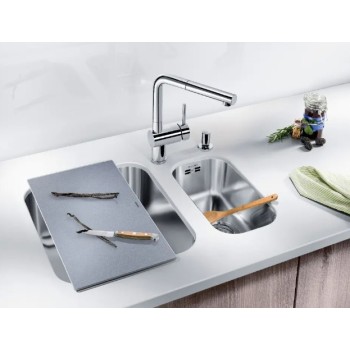 Virtuves Griešanas dēlis Blanco sudrabains stikls 227697