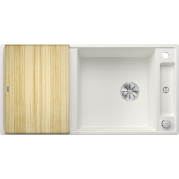 Virtuves izlietne Blanco Axia III XL 6 Silgranīta, 100x51 cm, ar oša virtuves dēli, InFino, balta 523504
