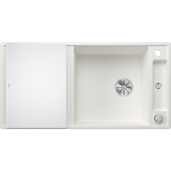 Virtuves izlietne Blanco Axia III XL 6 Silgranīta, 100x51 cm, ar stikla virtuves dēli, InFino, balta 523514