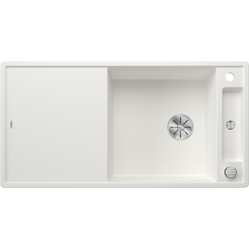 Virtuves izlietne Blanco Axia III XL 6 Silgranīta, 100x51 cm, ar stikla virtuves dēli, InFino, balta 523514